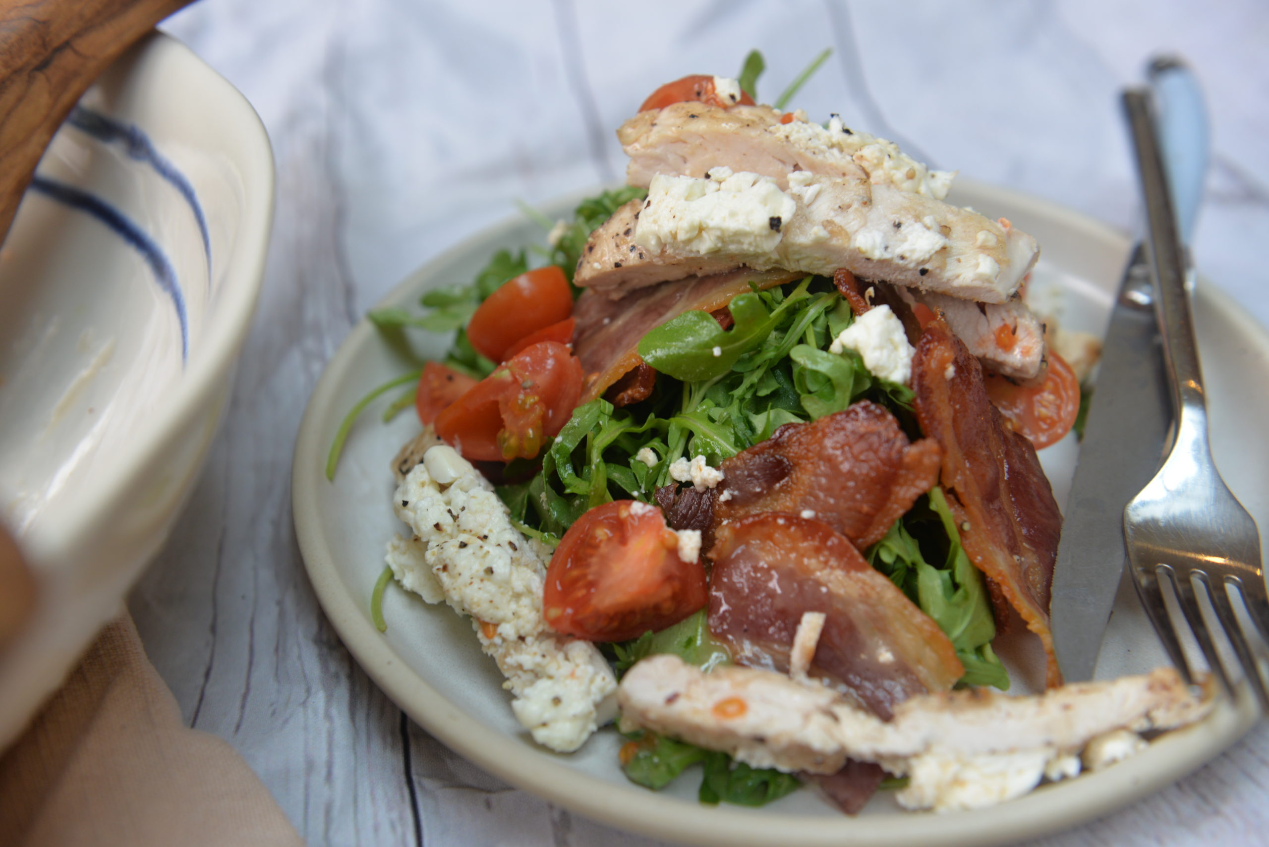 Chicken and Feta Salad with a Crispy Bacon Dressing TOUT'S