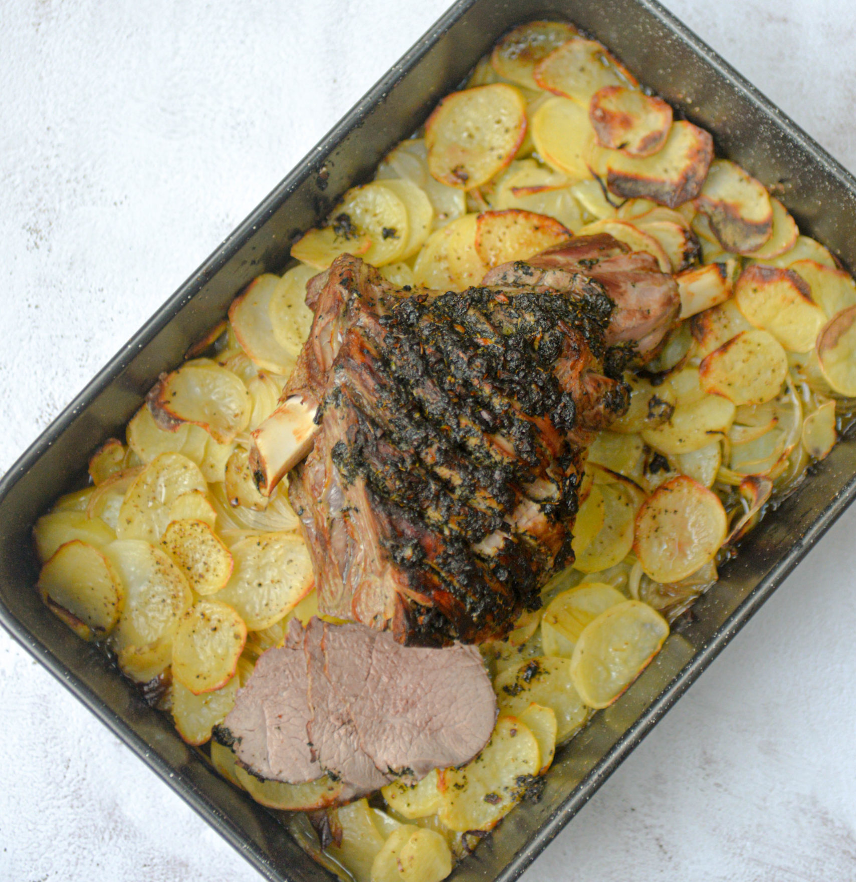 Leg of Lamb, Mint Sauce & Garlic Butter with Boulangère potatoes TOUT'S